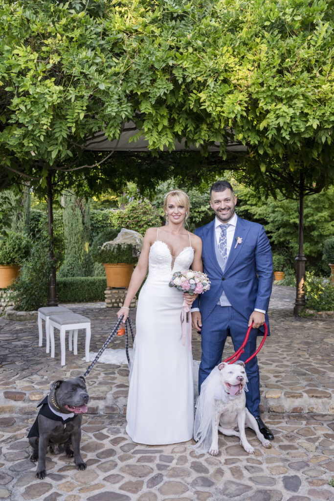 Novios con sus perros boda Madrid